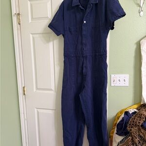 Big Bud Press Dark Blue Short Sleeve Jumpsuit